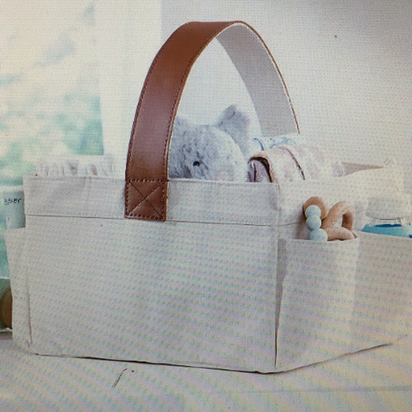 leather diaper caddy